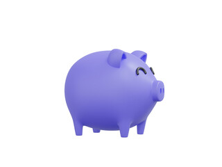 Piggy bank on white background, Saving money concept. 3d render illustration