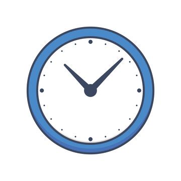 Minimalist cute wall clock cartoon icon vector. Office furniture and interior symbol stock vector illustration.