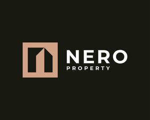 Fototapeta premium Letter N Initials Monogram Abstract Building Architecture Construction Property Vector Logo Design