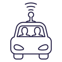autonomous self drive car line icon