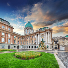Fototapeta premium Gorgeous Courtyard of the Royal Palace in Budapest.