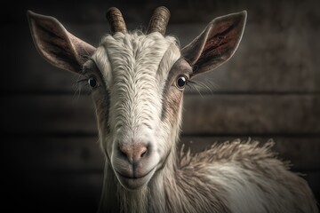 Cute goat portrait from farming, AI genertaed