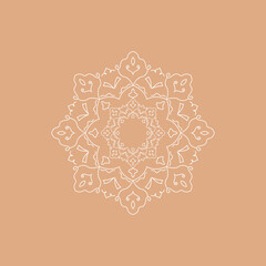 Ornamental Mandala Sign, Symbol, Logo isolated on White