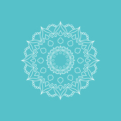 Ornamental Mandala Sign, Symbol, Logo isolated on White