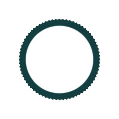 Bike wheel with chain ring icon. MTB sport gear spare part. Fitness cycling equipment sign. Vector illustration.