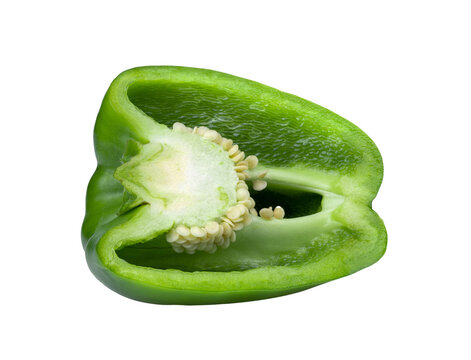 half green pepper on transparent png