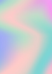 Abstract soft vector holographic foilvgradient background for web, packaging, poster, billboard, advertisement, cover, brochure, wallpaper Pastel smooth multicolor texture. Pink, purple, blue colors