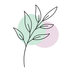 Pastel leaves, minimal, vector illustration, decorative, cute, beautiful wallpaper