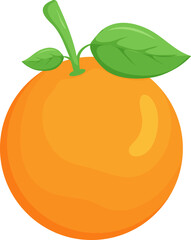 Set isometric of colorful fruit, isolated on white. Raster version illustration. Orange, orange fruitful.