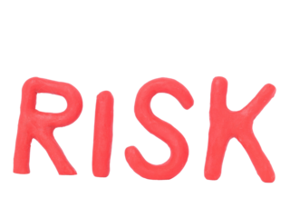 A word made of plasticine RISK isolated