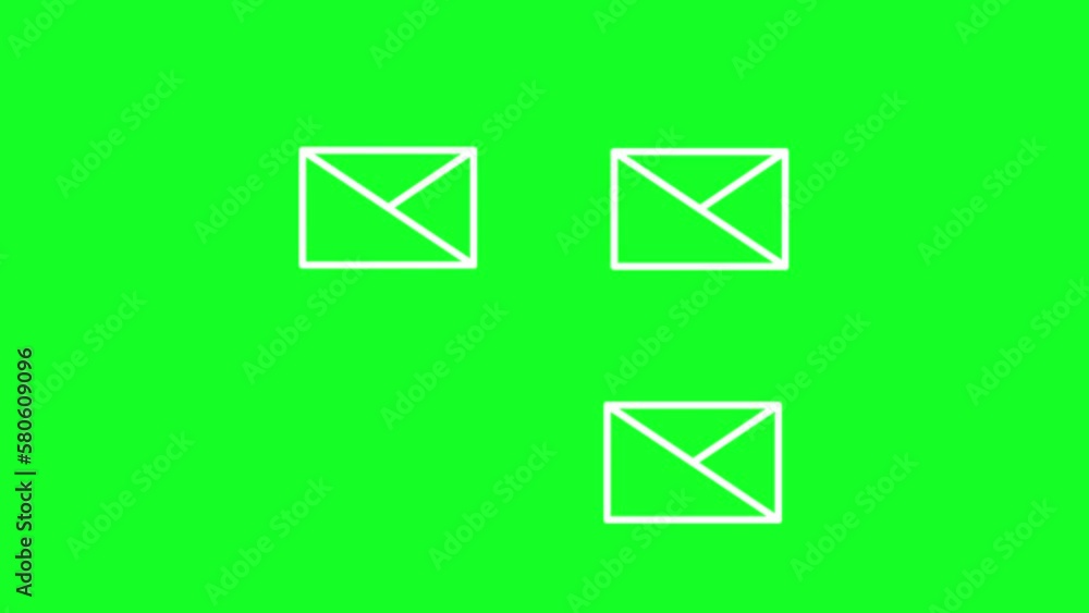 Aufkleber animated mailing white line icons. e-mail. send and receive letters. loop hd video with chroma key, 