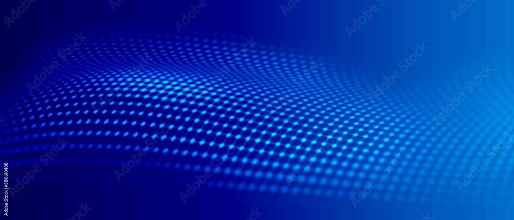 Poster data technology illustration. abstract futuristic background. wave with connecting dots and lines on