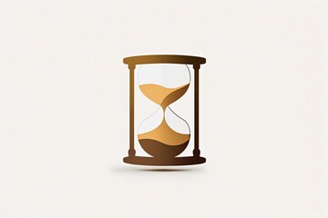 Hourglass icon, logo, white background. Generative AI