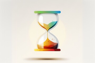 Hourglass icon, logo, white background. Generative AI