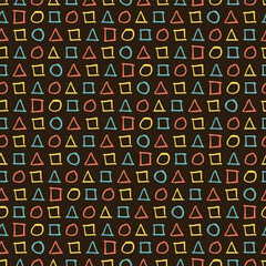 Primary Color Shapes Seamless Vector Repeat Pattern