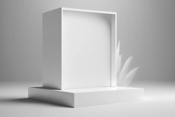 minimal white podium display for presentation product