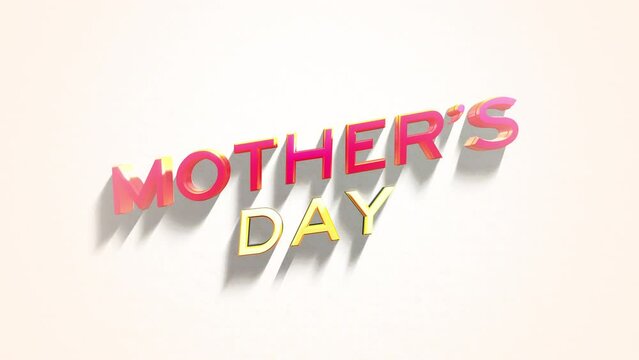 Modern Mother Day text on fashion white gradient, motion abstract holidays, promo and advertising style background