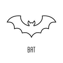 Bat line icon, outline vector sign, linear style pictogram isolated on white. Symbol, logo illustration. 
