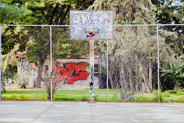 Street basketball court in Athens, Greece