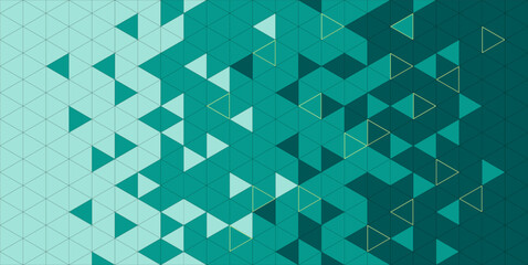 Triangles background green. Abstract geometry. Vector. Editable.	