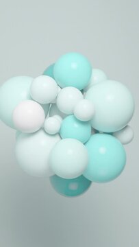 Blue Dancing Spheres 3D Animation	
