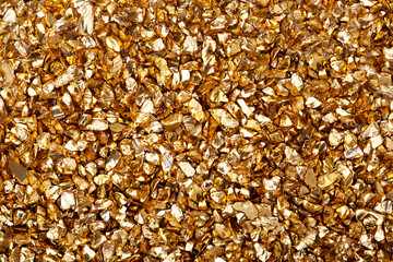 Gold nugget grains, gold background - 580618025