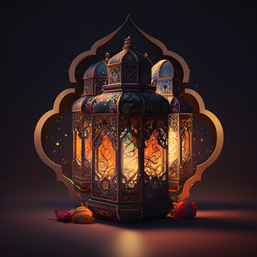 Beautiful background for Ramadan - Generative AI