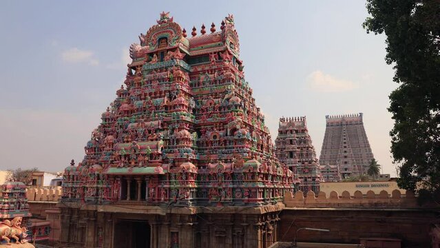 Ranganathaswamy Temple, Srirangam. Trichy (Tiruchirapalli), Tamil Nadu, India. The temple built in 14th century, is a Vaishnava temples in South India rich in legend and history. 