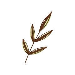 Cute floral botanical abstract leaf. Boho doodle vector illustrations.