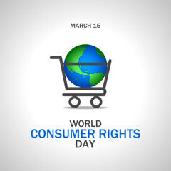 World consumer rights day theme template. Vector illustration. Suitable for Poster, Banners, campaign and greeting card. 