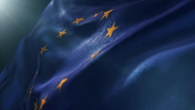 Beautiful waving European Union flag background. Patriotic Europe background	