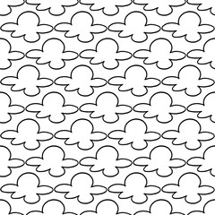 Line Clouds Vector Seamless Background Pattern