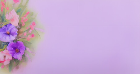 flowers on a purple background, generative ai, watercolor style