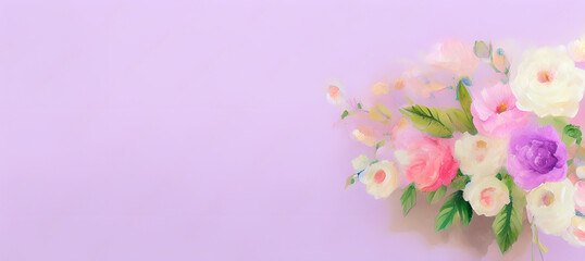 Naklejka na ściany i meble bouquet of flowers, generative ai, watercolor style
