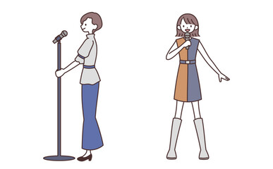 ステージに立つ歌手の女性