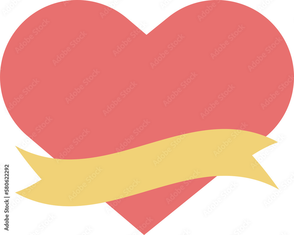 Wall mural a flag label with a writeable title on the heart