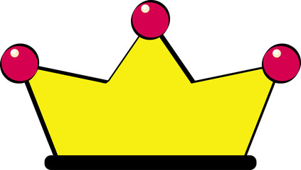 Yellow crown with red jewels