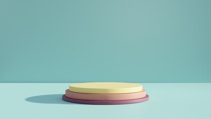 Podium Background 3D ,There is an area for displaying products ,promote products, Product presentation,3D rendering,show cosmetic product display,help the product stand out,3D Mock up,Minimal style,