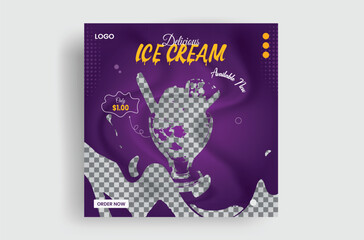 Special delicious ice cream social media post design