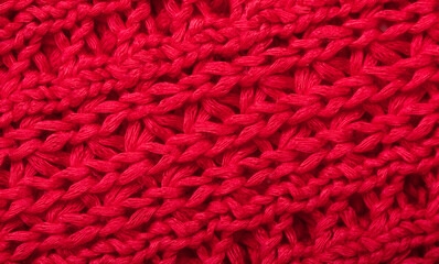 Background of knitted fabric with a pattern. Weaving winter clothes close-up.