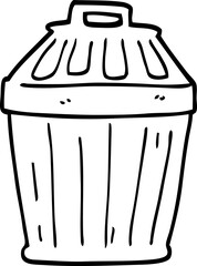 line drawing cartoon waste bin