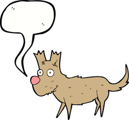 cartoon cute little dog with speech bubble