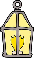 cartoon doodle old lantern