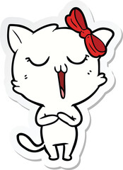 sticker of a cartoon cat