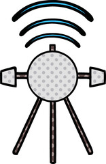 comic book style cartoon satellite