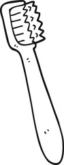 black and white cartoon toothbrush