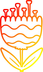 warm gradient line drawing cartoon patterned flower