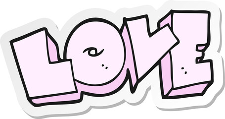 sticker of a cartoon love sign