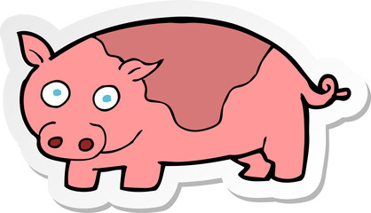 sticker of a cartoon pig