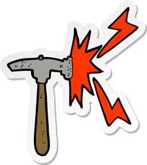 sticker of a cartoon hammer